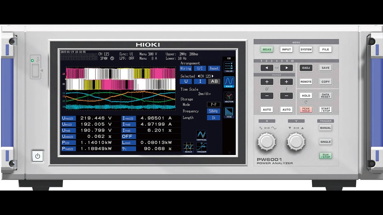 Hioki PW6001 Power Analyzer - 0.02% Accuracy Power Analysis to Test Inverter Efficiency