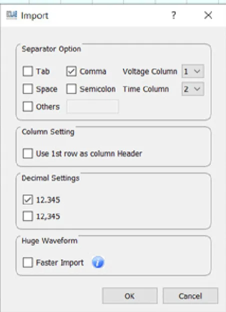 Import Options UI